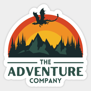 The Adventure Company - Dragon by the Mountain at Sunset - White - Fantasy Sticker